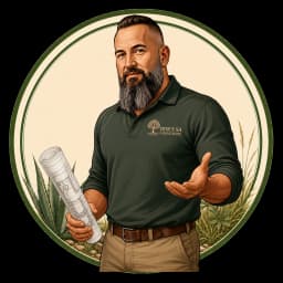 Ron Geltman with a set of landscape plans